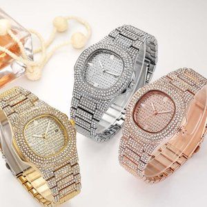 Iced Out Luxury Watch Silver and Bling